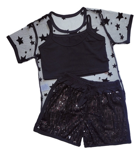 Conjunto Infantil Menina Mini Diva Paetê Luxo Do 02 Ao 10