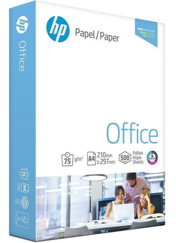 Papel Sulfite Hp Office A4 75g 210mmx297mm Cor Branco