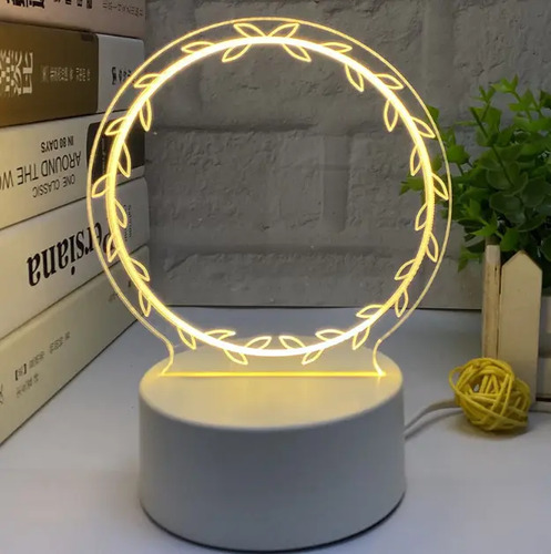 Lámpara Cuadrado Círculo Luz Led De Mensaje Se Puede Borr