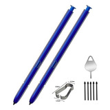 2 Lapices Ópticos Para Galaxy Note 10 Azul + Puntas Y Pinza