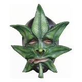 Máscara De Marihuana Weed Halloween Color Verde