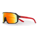 Lentes Deportivos Scvcn Para Ciclismo, Running Negro Y Rojo