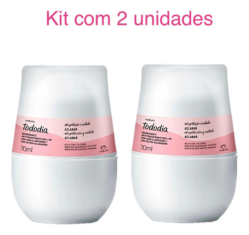 Kit Com 2 Desodorantes Roll-on Aclarar Natura Tododia