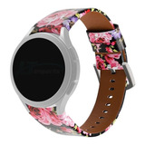 Pulseira Couro Feminina Para Samsung Galaxy Watch 5 - Flores