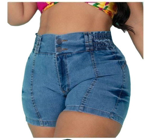 Shorts Jeans Plus Size Feminino Com Laicra