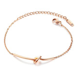 Pulsera Infinito Nudo Acero Inox Chapa Oro Rosa Plata B702