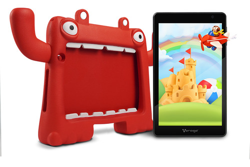 Tablet Vorago Pad-8-kids-rd 8 Pulgadas Android 13 Quadcore 4gb 64gb Ips 2mp 5mp Wifi Bt Gms Funda Roja