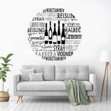 Vinilo Mueble Vinos Redondo Wall Stickers