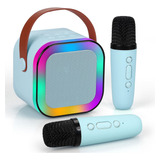 Bocina Bluetooth Portátil Máquina Karaoke Con 2 Micrófonos