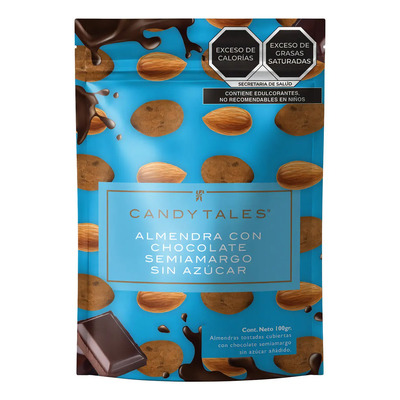 Candy Tales Almendra Tostada Sin Azúcar Con Chocolate Semiamargo 100g | MercadoLibre