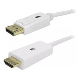 Cabo Displayport + Hdmi Branco 2 Metros Com Trava 4k  Game