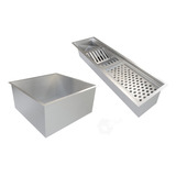 Cuba Pia Inox Quadrada Cozinha Gourmet Com Calha 60cm