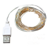 Usb Guirnalda Luces 3 Metros Calidas Alambre Tira Led