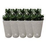 Kit 5 Vasos Decoração Planta Coluna N4 Redondo Grande 58x41