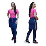 Conjunto Saia Calça + Blusa Roupa Academia Fitness Evangélic