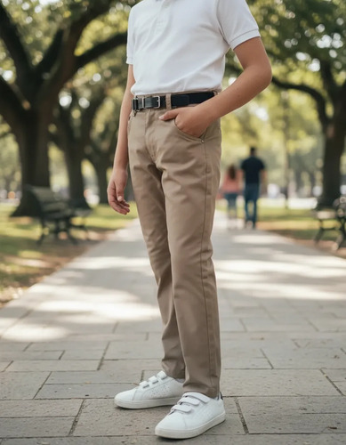 Pantalon De Gabardina Para Niño Talla 4 A La 12