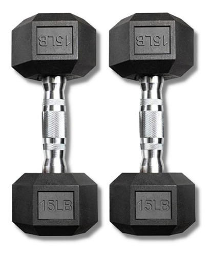 Set 2 Mancuernas 15 Lb 6.80 Kg C/u, Pesas Hexagonales Gym