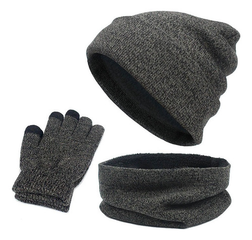  Gorro Bufanda Cuello Guantes Pantalla Táctil Unisex Inviern