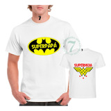 2 Poleras Manga Corta Batman Regalo Ideal Papá Padre/hija