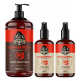 Kit 1x Shampoo Grande E 2x Grooming Barba Negra Don Alcides