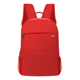 Mochila Urbana Nylon Reforzada Mujer Hombre Liviana Grande Color Rojo