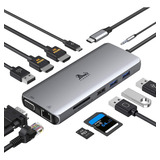 Estacion De Acoplamiento Usb C Con Hdmi 4k Dual, Vga