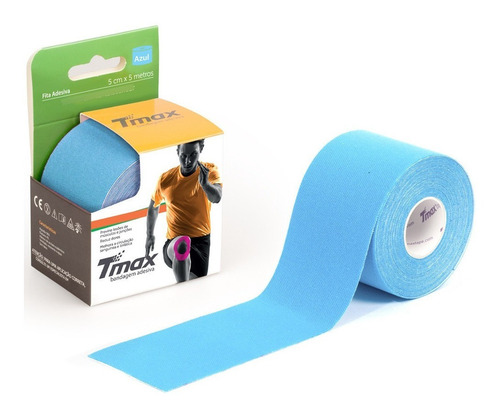 Bandagem Elástica Funcional Adesiva Tmax Cor Azul-celeste