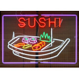 Letrero Led Neon Sushi Canoa Ancho 60cm Luminoso
