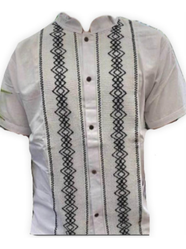 Guayabera Camisa De Manta Bordada Artesanal Mexicana  