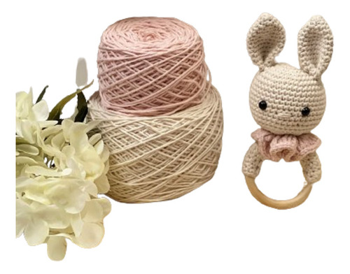 Sonajero Conejo Tejido Crochet Ojitos - Varios Colores
