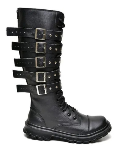 Bota Coturno Dark Black Fosca Punk Metal Gótica Roqueira +nf