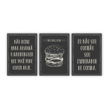 Placa Quadro Decoração Mdf 45x60cm Hamburgueria Hambúrguer