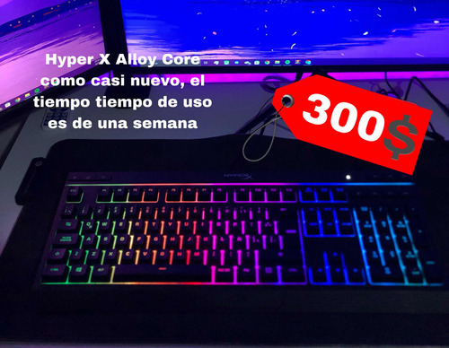 Teclado Hyper X Alloy Core Membrana De Muy Poco Uso