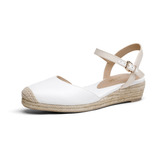 Women's Closed Toe Ankle Strap Espadrilles Wedge Sandals