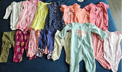 54 Piezas Ropa Bebe Niña Carters Pañaleros Mamelucos Paca