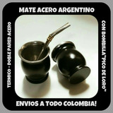 Set Matero Argentino!mate Acero Black - Kg a $1320