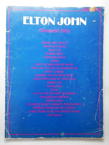 Elton John - Greatest Hits - Piano Vocal Guitar - Partituras
