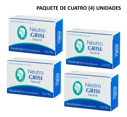 Pack De 4 Jabones Neutro Grisi® 100 Gr