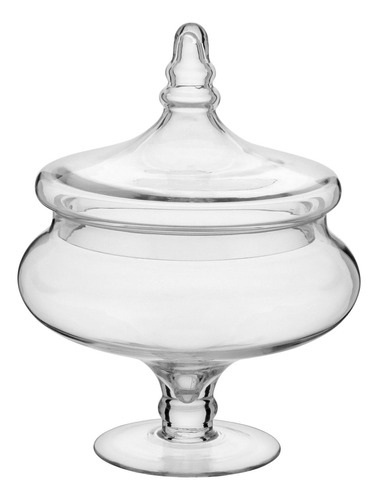 Potiche Bomboniere Vaso Decorativo 31x24 Vidro Transparente