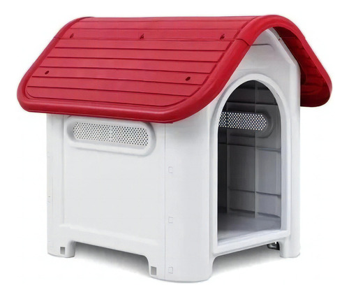 Casa Para Perro/gato Rundy Interior/exterior Contra Agua Color Rojo