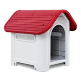 Casa Para Perro/gato Rundy Interior/exterior Contra Agua Color Rojo