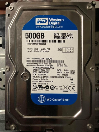 Disco Duro 500gb Western Digital Wd Blue Sata3 Para Pc