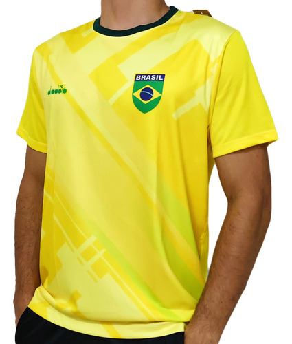 Camisa Brasil Diadora Penta Bandeira Masculino