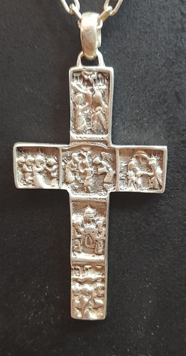 Cadena Con Cruz De Plata 925 Via Crucis Vintage