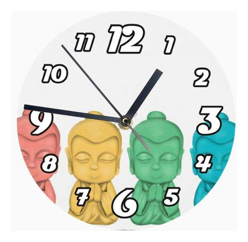 Reloj De Madera Brillante Diseño Buda B40