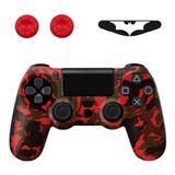 Fundas Para Controles Ps4+ 2 Grips + Pegatina Barra Luz Led 