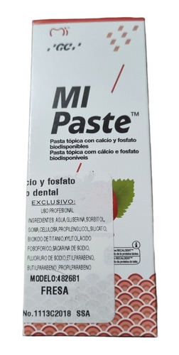 2 Mi Paste Recaldent Sabor Fresa Gc ***libre De Fluor***  