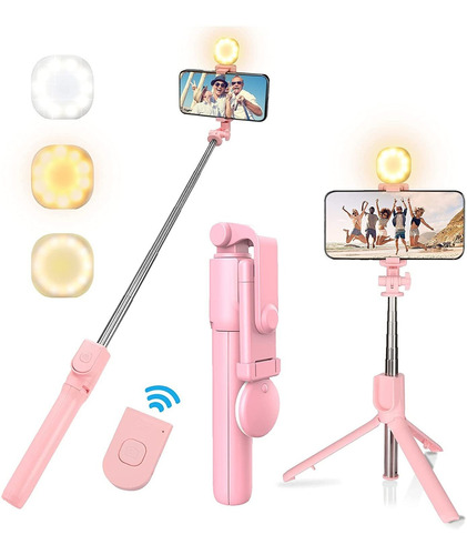 Palo De Selfie Extensible Y Tripode Para Celulares | Rosa