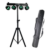 Set Iluminacion 4 Luces Par Led Dmx Con Tripie Para Dj