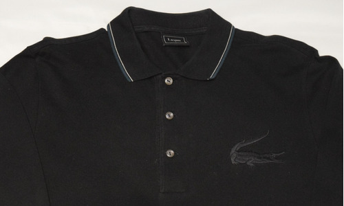 Lacoste - Polo Manga Larga - 75 Aniversario Negra - Talla 3